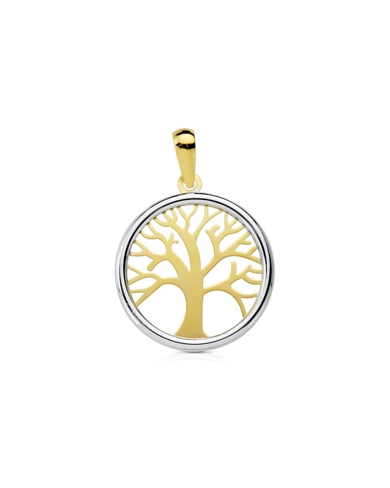 Colgante oro 18k bicolor árbol de la vida 20mm