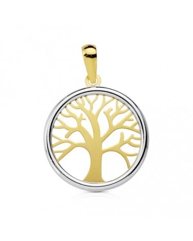 Colgante oro 18k bicolor árbol de la vida 20mm