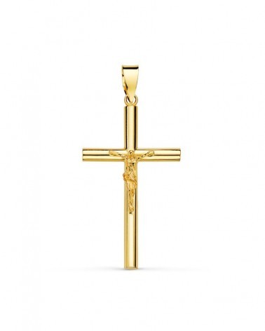 Cruz oro 18k con Cristo amarillo hueca 29x17 mm