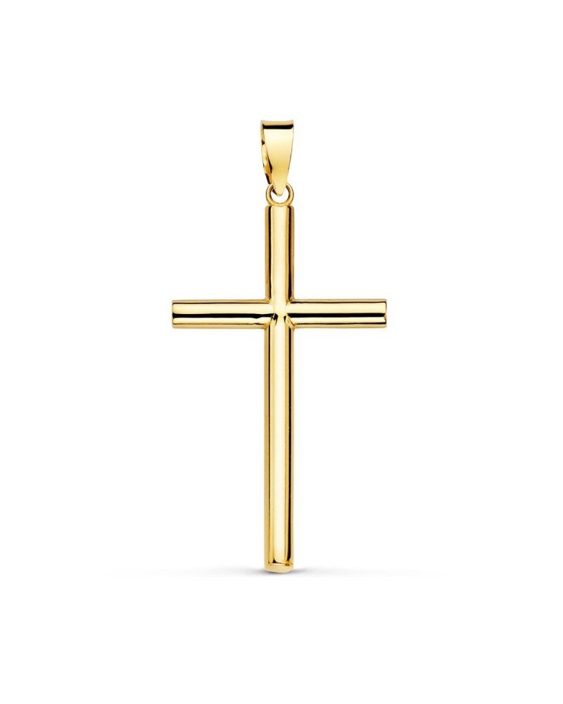 Cruz oro 18k amarillo lisa hueca 29x17 mm