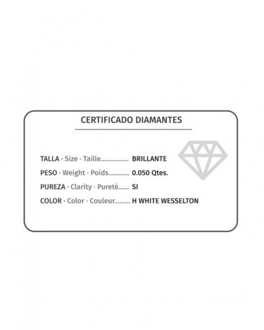 Colgante oro blanco 18k diamante chatón 6mm