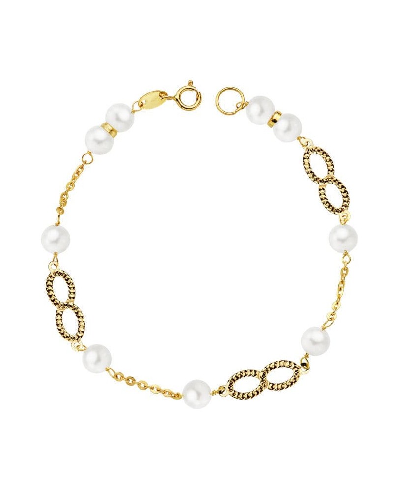 Pulsera oro amarillo 18k niña perla 1,31 gramos
