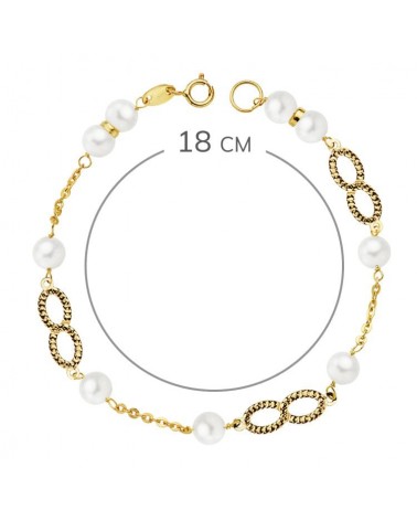 Pulsera oro amarillo 18k niña perla 1,31 gramos