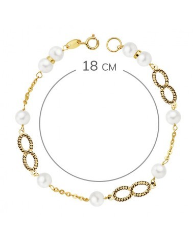 Pulsera oro amarillo 18k niña perla 1,31 gramos