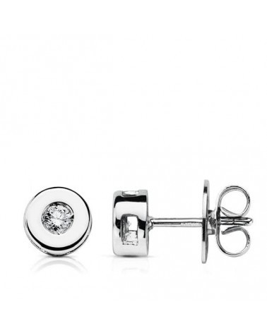 Pendientes oro blanco 18k diamante laboratorio 6mm