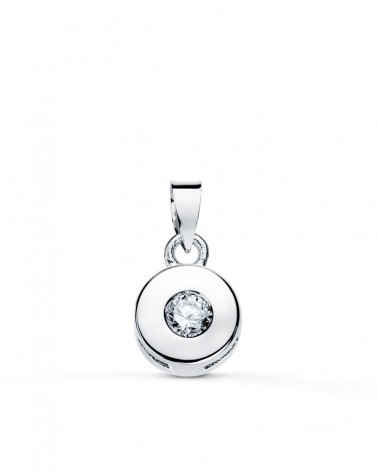 Colgante oro blanco 18k diamante talla brillante 6mm