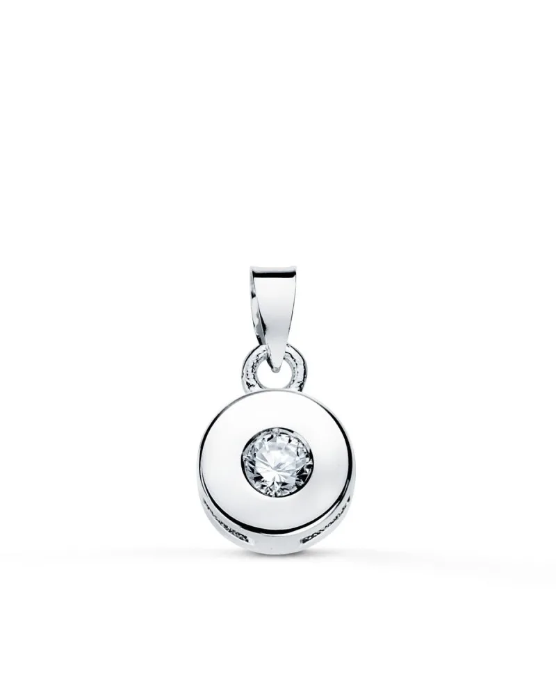 Colgante oro blanco 18k diamante talla brillante 6mm