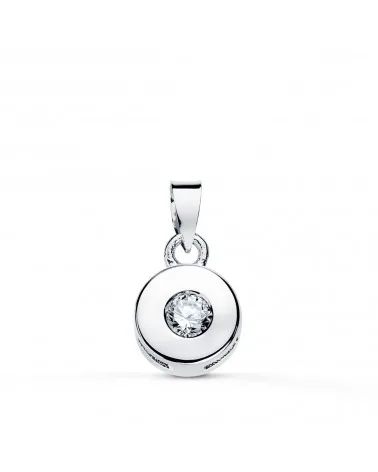 Colgante oro blanco 18k diamante talla brillante 6mm