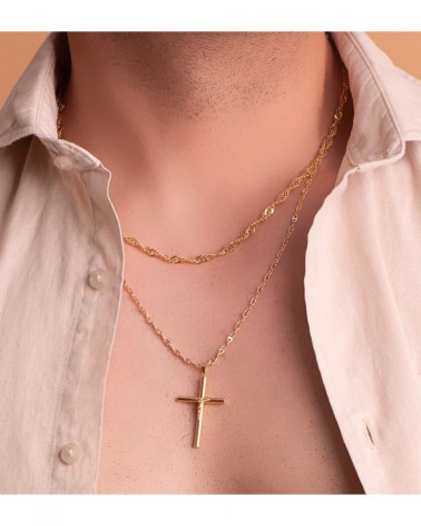 Cruz oro 18k amarillo con Cristo 22mm