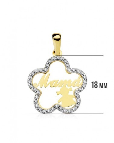 Colgante oro bicolor 18k mamá 1,38 gramos