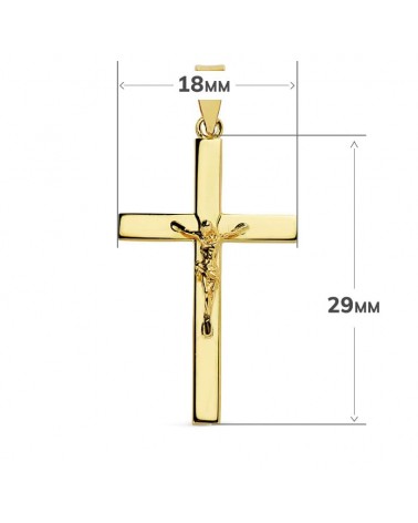 Cruz oro 18k amarillo con Cristo 29x18 mm