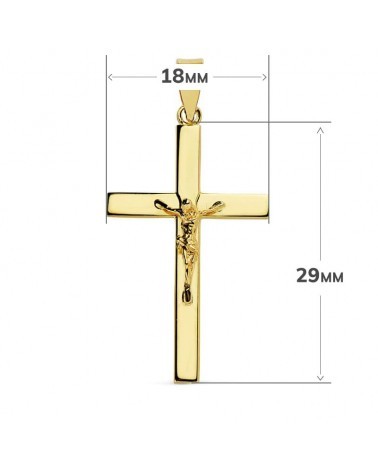 Cruz oro 18k amarillo con Cristo 29x18 mm