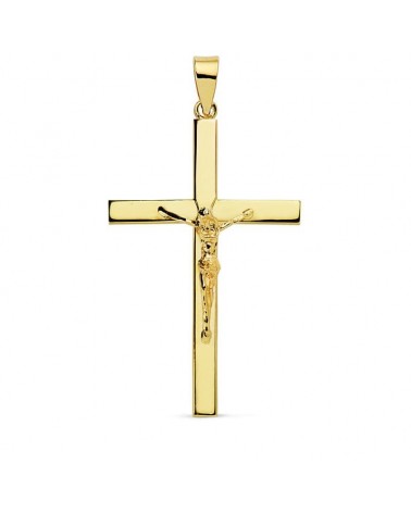 Colgante cruz oro 18k amarillo con Cristo 35x22 mm