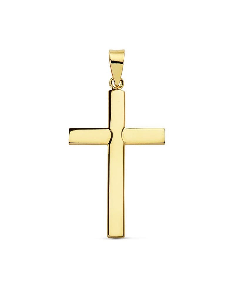 Cruz oro 18k lisa sin Cristo 16x3mm