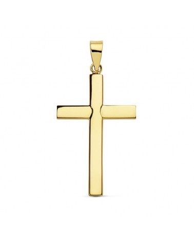 Cruz oro 18k lisa sin Cristo 16x3mm