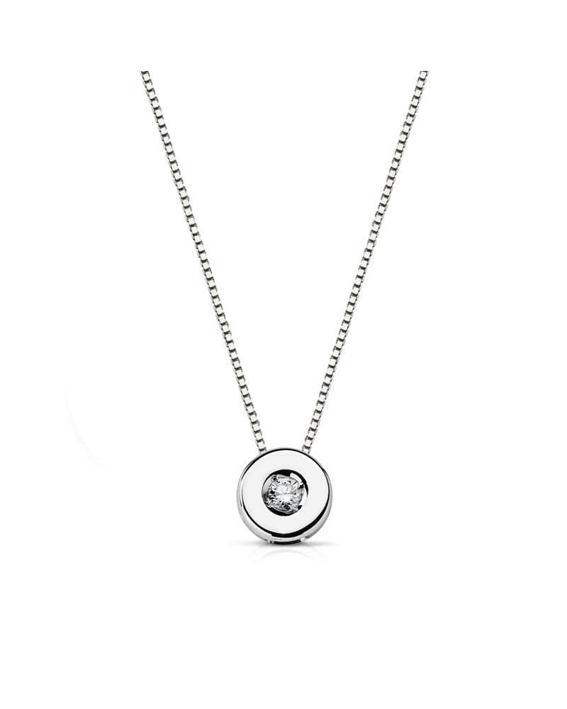 Gargantilla oro blanco 18k diamante chatón 5,5 mm