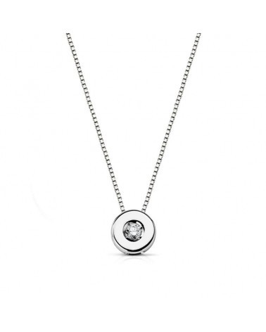 Gargantilla oro blanco 18k diamante chatón 5,5 mm