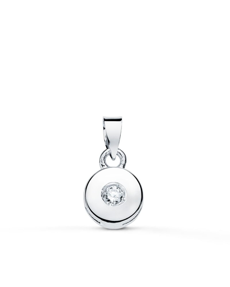 Colgante oro blanco 18k diamante brillante 5,5 mm
