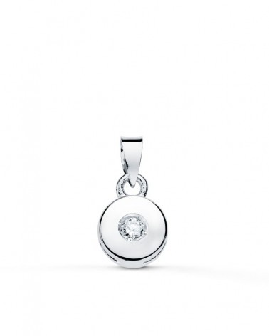 Colgante oro blanco 18k diamante brillante 5,5 mm