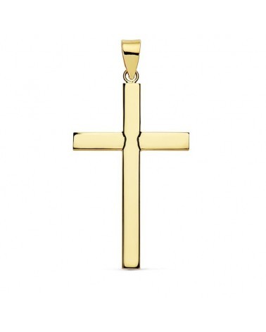 Cruz oro 18k amarillo lisa 32x18 mm