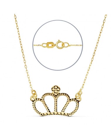 Collar oro 18k corona con cadena 45cm