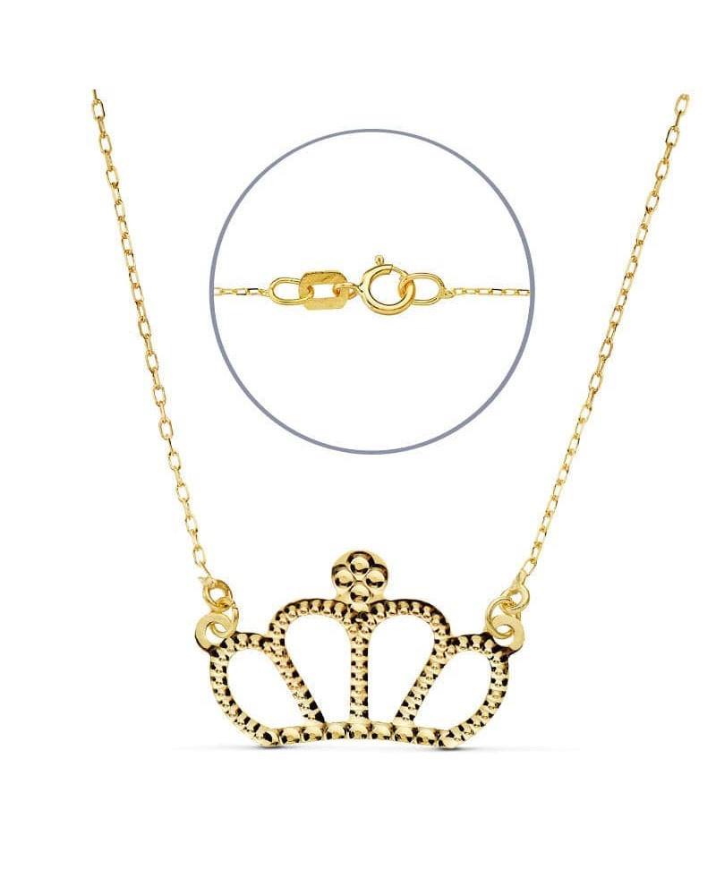 Collar oro 18k corona con cadena 45cm
