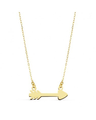 Collar oro 18k flecha Cupido amarillo 45cm