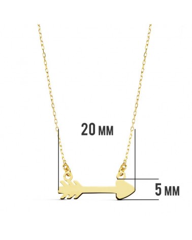 Collar oro 18k flecha Cupido amarillo 45cm