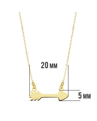 Collar oro 18k flecha Cupido amarillo 45cm