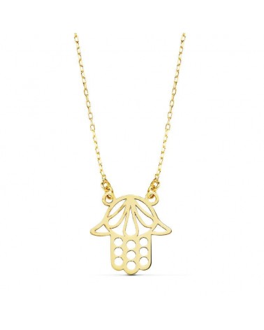 Colgante oro 18k Mano de Fátima 45cm