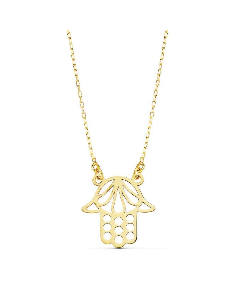 Colgante oro 18k Mano de Fátima 45cm