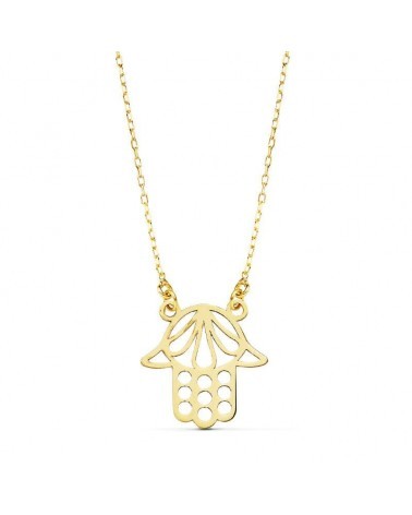 Colgante oro 18k Mano de Fátima 45cm