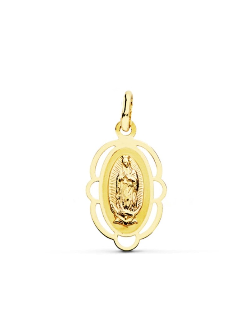 Medalla Virgen Guadalupe oro 18k calada 20x12mm