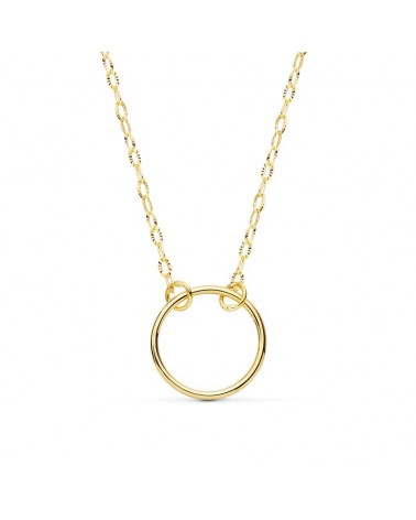 Collar oro 18k amarillo aro minimalista 13 mm