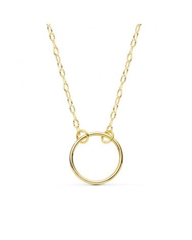 Collar oro 18k amarillo aro minimalista 13 mm