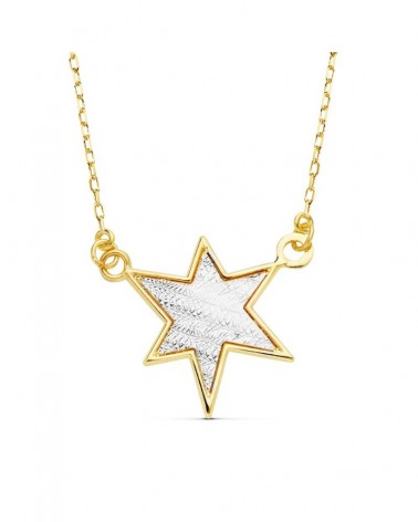 Gargantilla oro 18k bicolor estrella 16mm