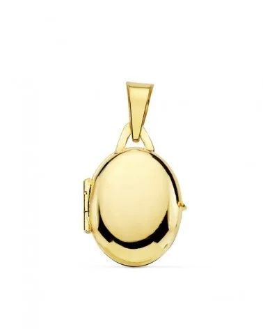 Guardapelo oro amarillo 18k oval liso 18x14 mm