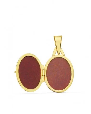 Guardapelo oro amarillo 18k oval liso 18x14 mm