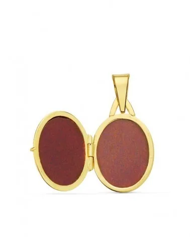 Guardapelo oro amarillo 18k oval liso 18x14 mm