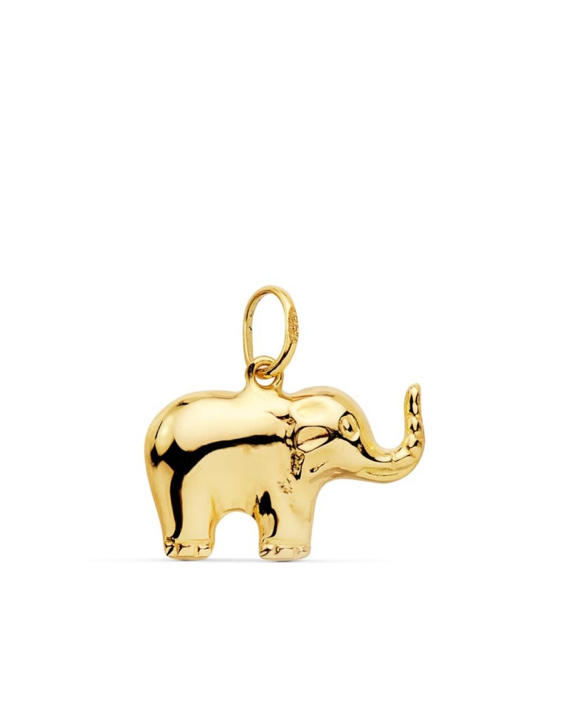 Colgante oro 18k elefante circonita 16x10 mm