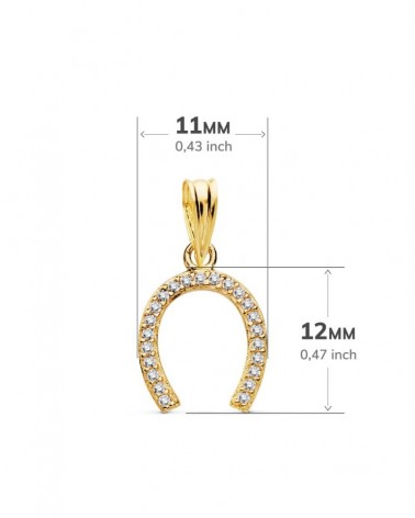Colgante oro 18k herradura circonitas 12x11mm