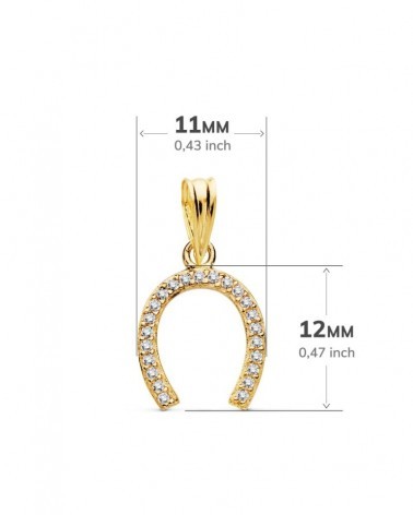Colgante oro 18k herradura circonitas 12x11mm