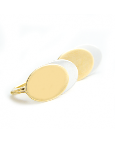 PENDIENTES ORO BLANCO Y AMARILLO  LAGRIMA MEDIANOS 