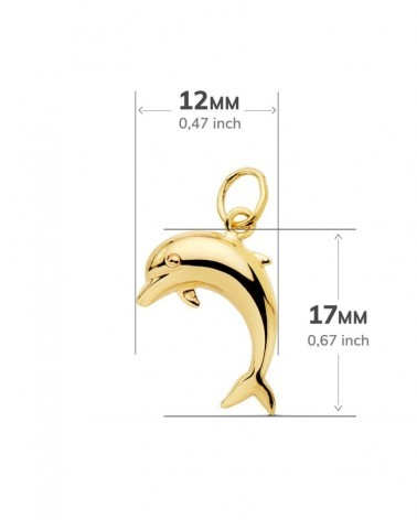 Colgante oro 18k delfín pulido 17x12 mm
