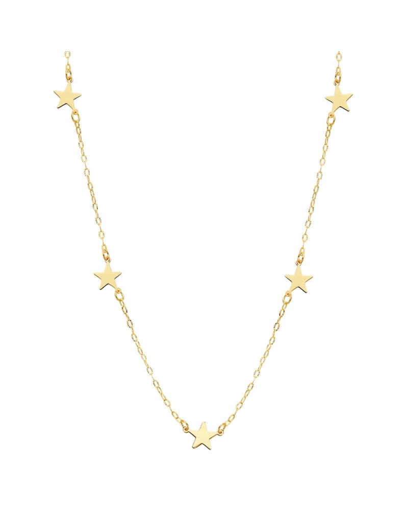 Gargantilla oro 18k estrellas 42cm
