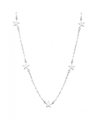 Gargantilla oro blanco 18k estrellas 42cm