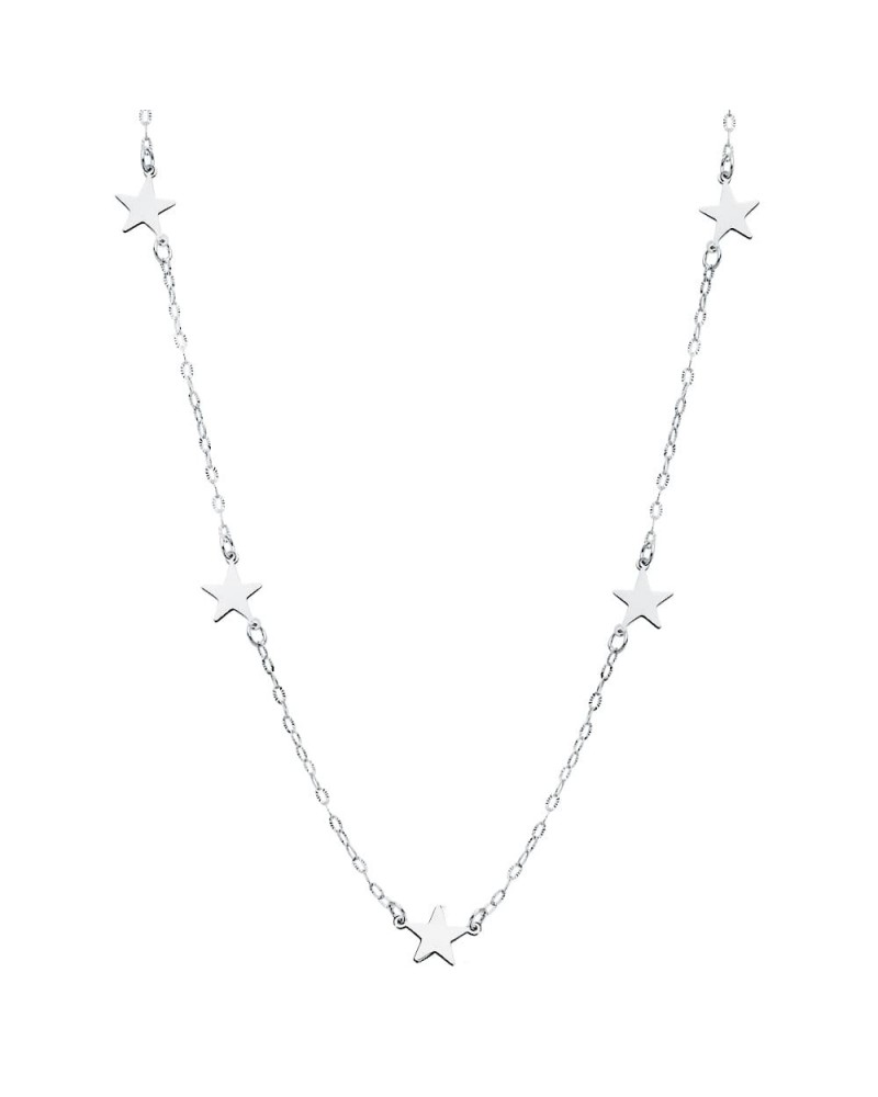 Gargantilla oro blanco 18k estrellas 42cm