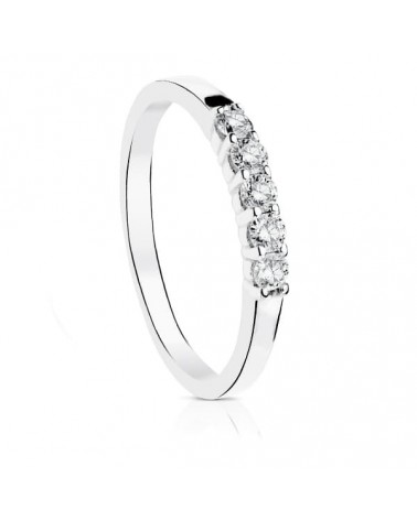 Sortija oro blanco 18k diamantes laboratorio zafiro difusión