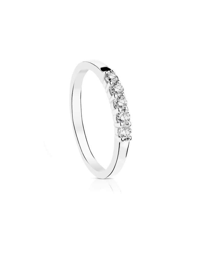 Sortija oro blanco 18k diamantes laboratorio zafiro difusión