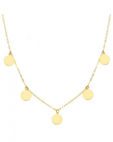 Gargantilla oro 18k chapas circulares 45 cm